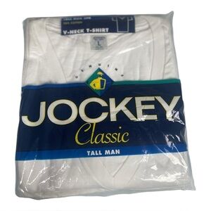 Vintage NIP Jockey Classic Men’s Tall Man 2pk. 100% Cotton V-neck T-shirts LT